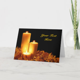 Candlelight in Soft Pastels Customisable Holiday Card