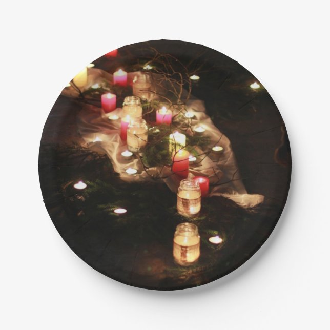 Candlelight Party Paper Plate – Customisable (Front)