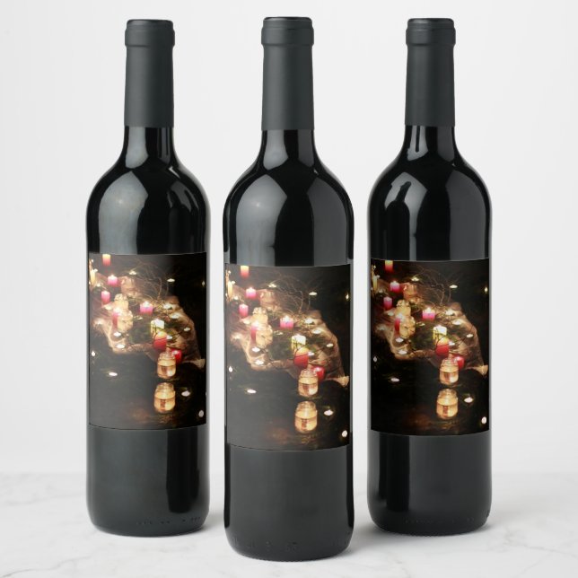 Candlelight Ritual Wine Label Set – Customisable (Bottles)