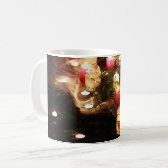 Candlelight Scene Ceramic Mug – Customisable (Front Left)