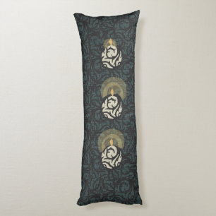 candlelight scroll tapestry body pillow