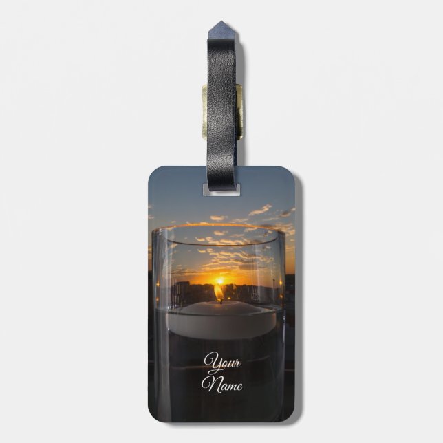 Candlelight Sunset Luggage Tag (Back Vertical)