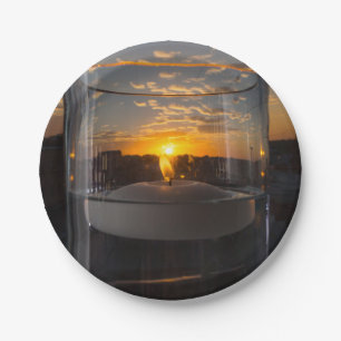 Candlelight Sunset Paper Plate