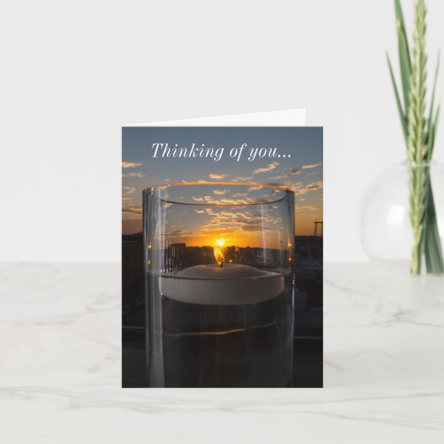 Candlelight Sunset Thinking Of You Card (Front)