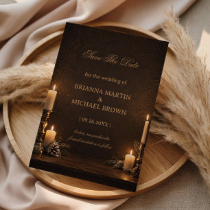 Candlelit Antique Winter Evening Romance Save The Date