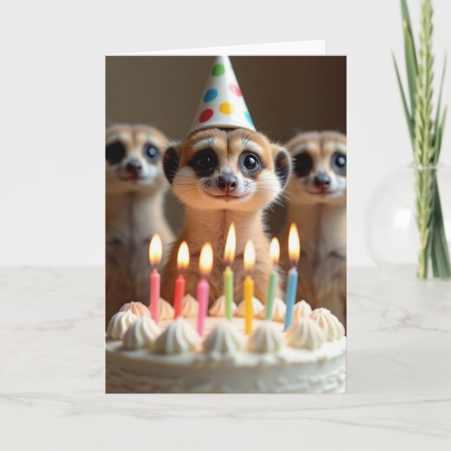 Candlelit Creature Birthday Card (Front)