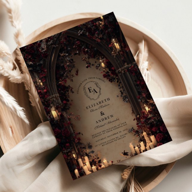 Candlelit Gothic Romance Wedding Invitation (Creator Uploaded)