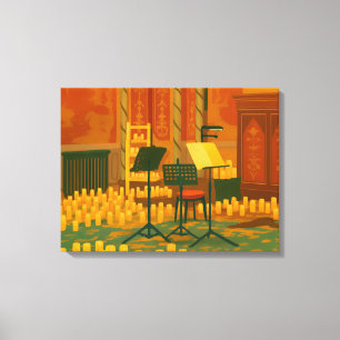 Candlelit Prelude – Music Room, Brighton Pavilion Canvas Print