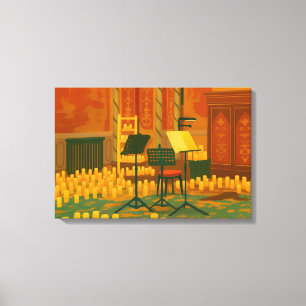 Candlelit Prelude – Music Room, Brighton Pavilion Canvas Print