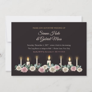 Candlelit Table Garland Evening Wedding Invite