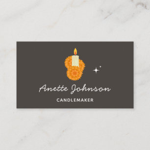 Candlemaker Minimalist Sparkle Social Media Grey  Business Card