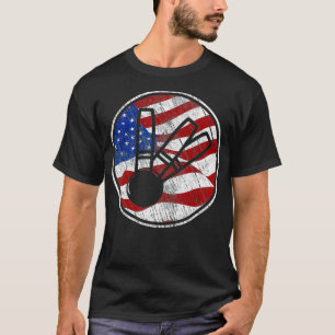 Candlepin Bowling American Flag Vintage Candlepin T-Shirt
