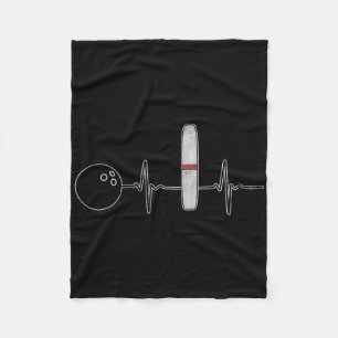 Candlepin Bowling Funny Heartbeat Bowler Fleece Blanket