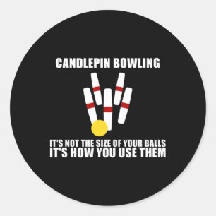 Candlepin Bowling Not The Size Of Ll New England C Classic Round Sticker