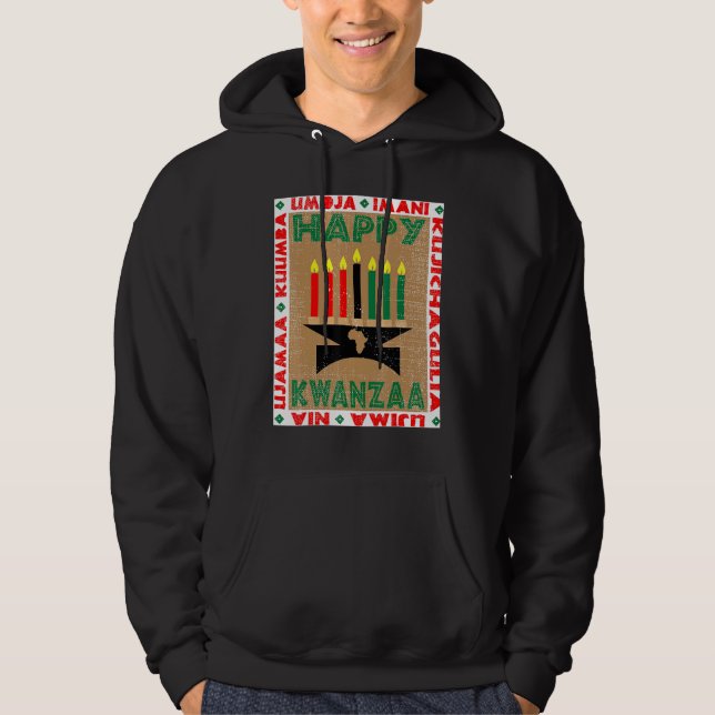 Candles 7 Principles Of Kwanzaa Hoodie (Front)