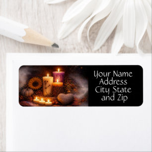 Candles and Heart Rock Mystical Return Address