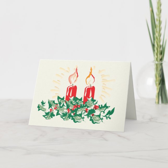 Candles and Ivy Holiday Card (Front)