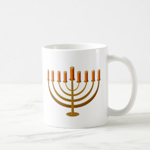 candles candleholder candlestick hanukkah jewish coffee mug