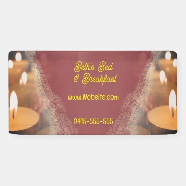 Candles Custom Name Banner Signage (Horizontal)