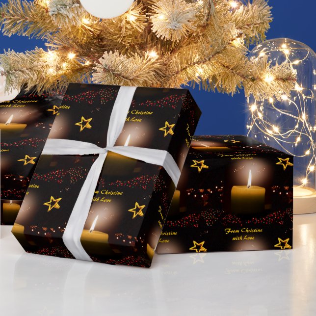 Candles "From (your name) with Love" Wrapping Paper (Holidays)