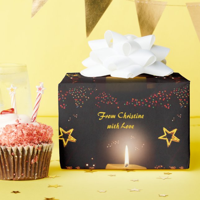 Candles "From (your name) with Love" Wrapping Paper (Birthday Party)