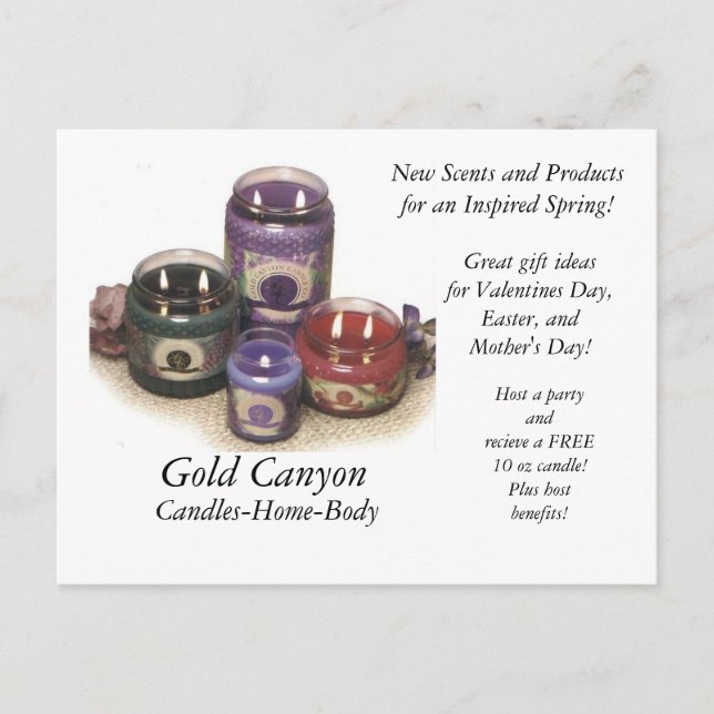 Candles, Gold Canyon, Candles-Home-Body, New Sc... Holiday Postcard (Front)