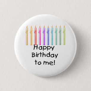 Candles Happy Birthday 6 Cm Round Badge