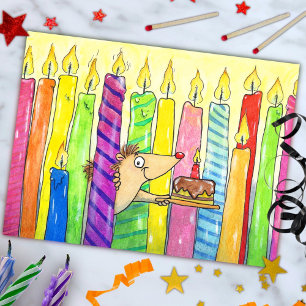 Candles Happy Birthday postcard by N. Janes