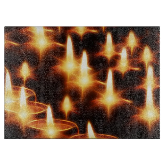 Candles Lights evening Dark Night Merry Christmas Cutting Board (Front)