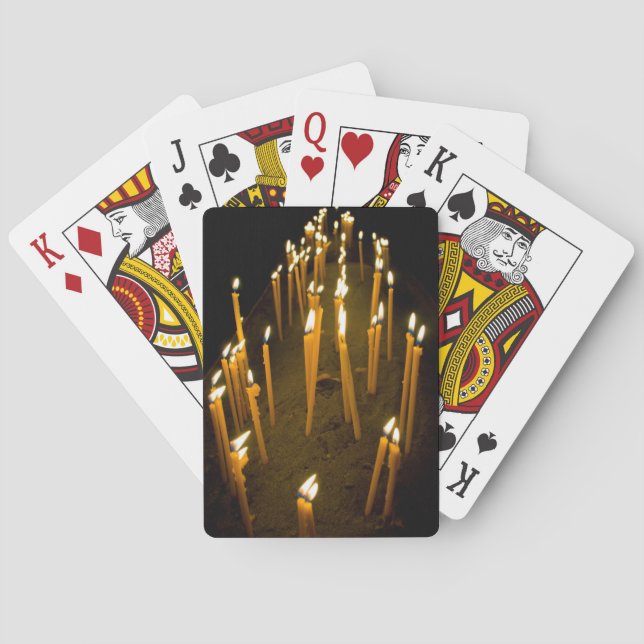 Candles lit in a church, Armenia Playing Cards (Back)