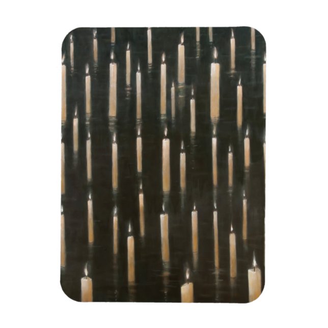 Candles on the Lake Udaipur India 2012 Magnet (Vertical)