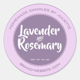 Candles Packaging Lavender Lilac Circle Product Classic Round Sticker