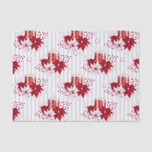 Candles & Poinsettia Tissue Paper