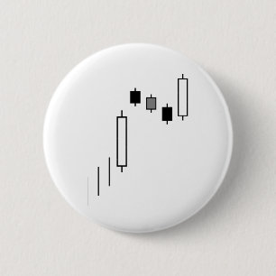 Candlestick chart 6 cm round badge