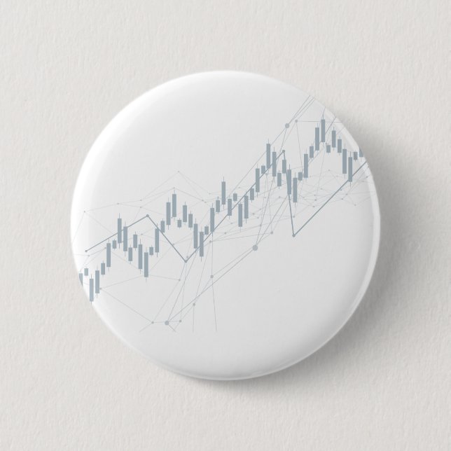 Candlestick chart 6 cm round badge (Front)