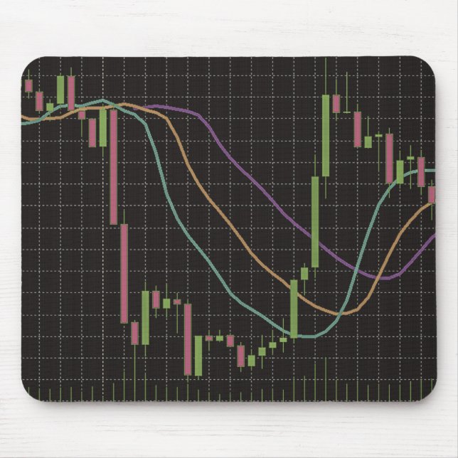 Candlestick Stock Market Chart Mouse Mat (Front)