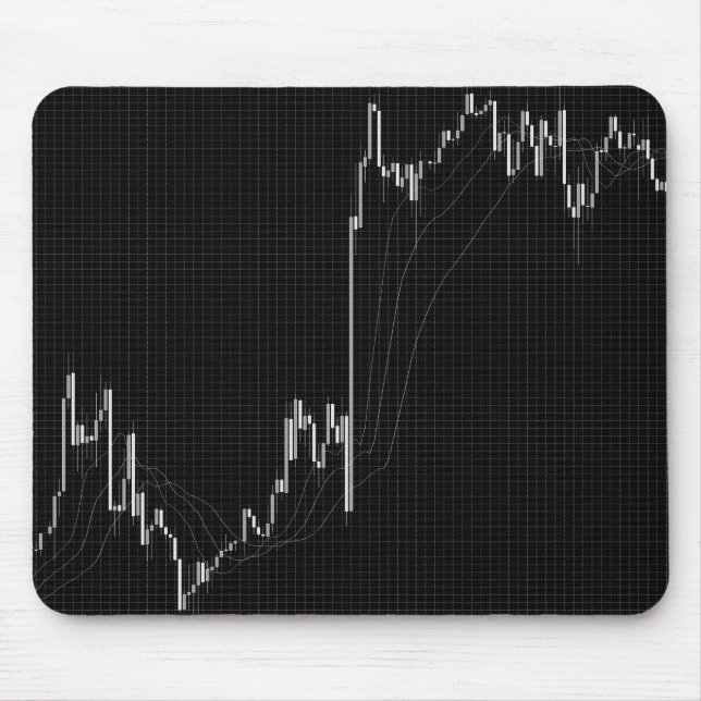 Candlestick Stock Market Chart Mouse Mat (Front)