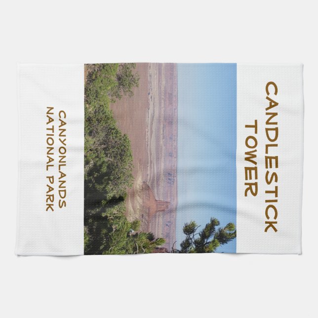 Candlestick Tower kitchen towel (Horizontal)