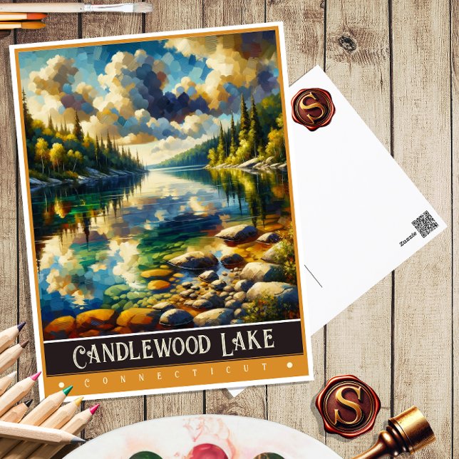 Candlewood Lake, Connecticut | Vintage Painting Postcard (Creator Uploaded)