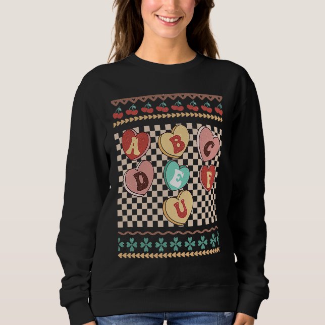 Candy ABC Anti Valentine's Day Funny Alphabet Lore Sweatshirt (Front)