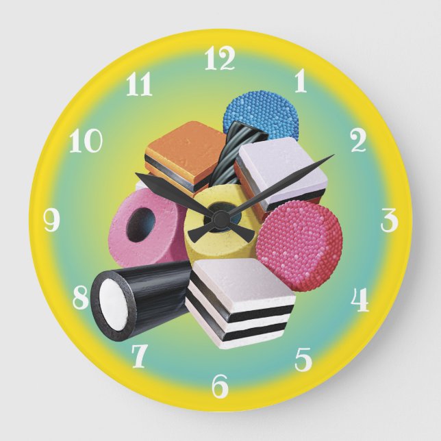 Candy Allsorts. Large wall clock (Front)