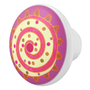 Candy and Cakes Pink Ceramic Knob