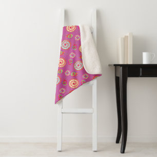 Candy and Cakes Pink Sherpa Blanket