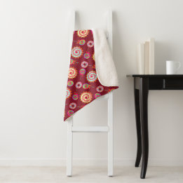 Candy and Cakes Red Sherpa Blanket