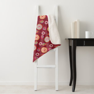 Candy and Cakes Red Sherpa Blanket
