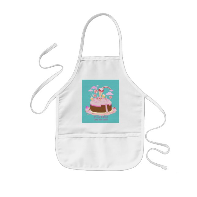 Candy and chocolate cake for birthday party kids apron (Front)