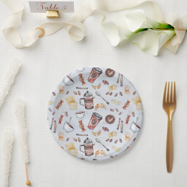 Candy and Coffee Paper Plate (Wedding)