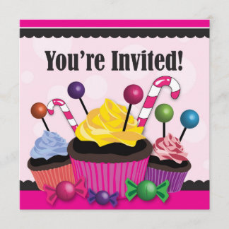 Candy and Cupcake Sweet Party Invitation