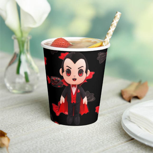 Candy and Dracula Cute Spooky Paper Cups (Insitu)