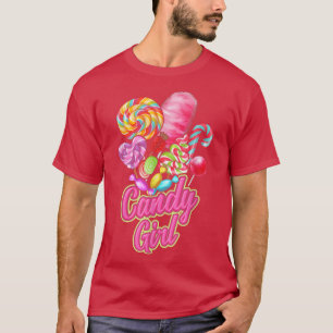 Candy And Girl Cute Sweet Cotton Candy Treat Lover T-Shirt